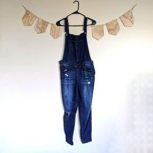 Ken Chen Women's Distressed Overalls Dark Wash